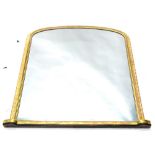 A Victorian gilt over mantel mirror, with arched plate, the frame with a gadrooned border, 132cm