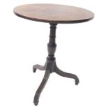 A 19thC mahogany occasional table, the circular top on a turned column and reeded tripod base,