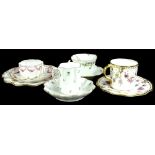 A collection of porcelain, to include a Royal Crown Derby Royal Antoinette pattern trio,