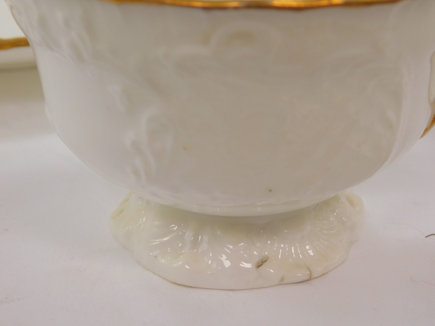 A mid 19thC Copeland and Garret porcelain part tea and coffee service, with relief moulded and - Image 3 of 3