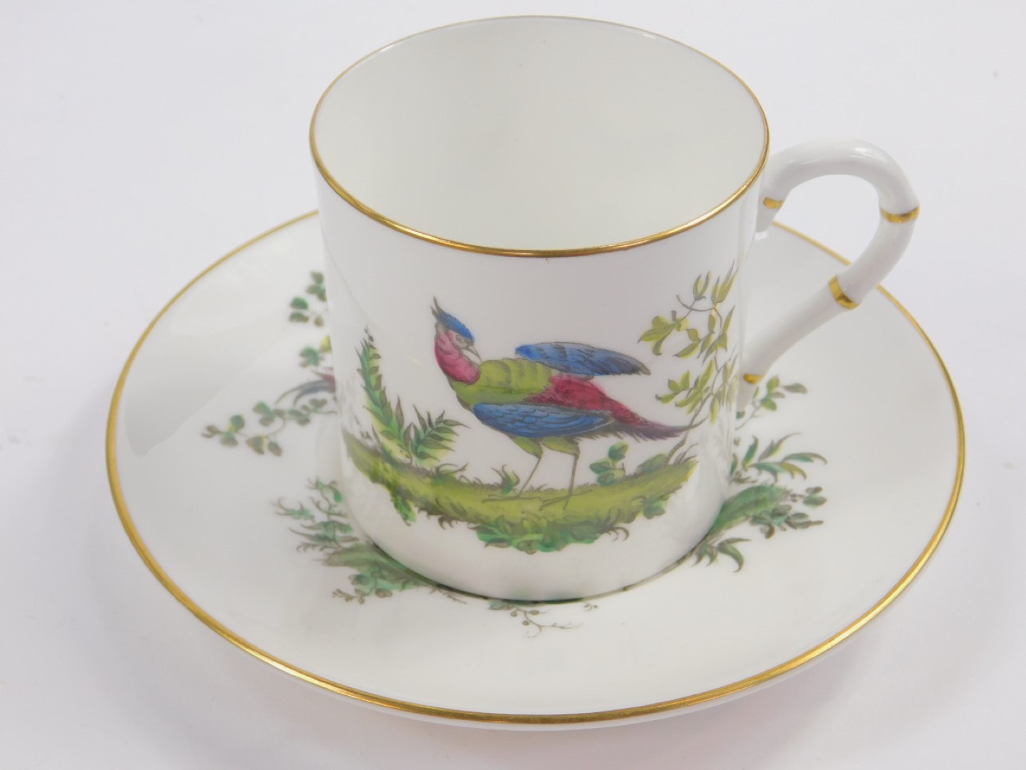 A 20thC Royal Worcester porcelain part coffee set, decorated with exotic birds, pattern no Z2622/ - Image 3 of 4