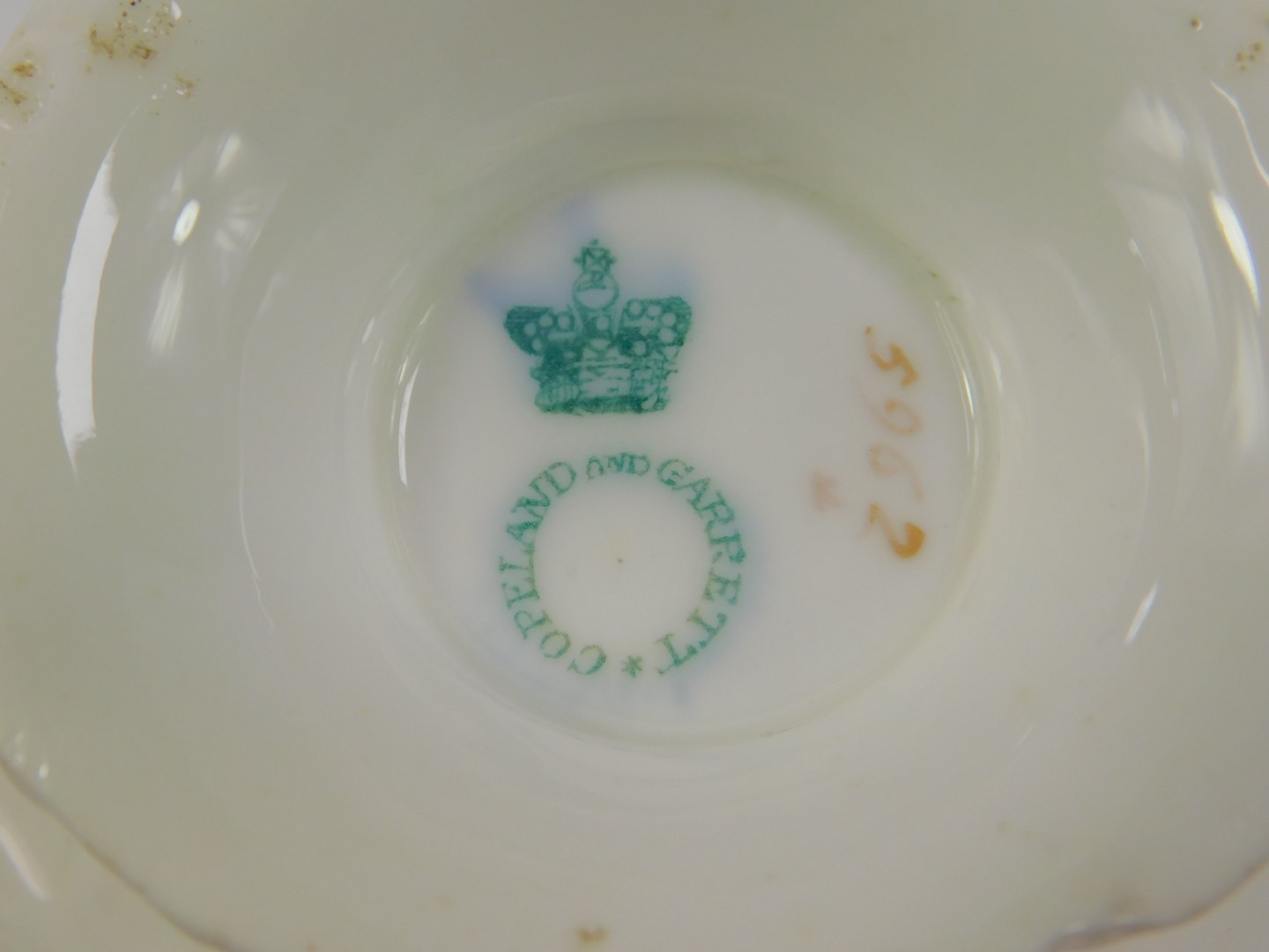 A mid 19thC Copeland and Garret porcelain part tea and coffee service, with relief moulded and - Image 2 of 3