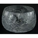 A large cut glass bowl or centrepiece, 29cm dia.