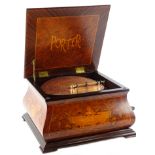 A late 20th/early 21stC Porter American polyphon, the case decorated with simulated marquetry