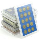 Various cased coin sets, repeat coinage of Great Britain since 1967, and other other with florin,