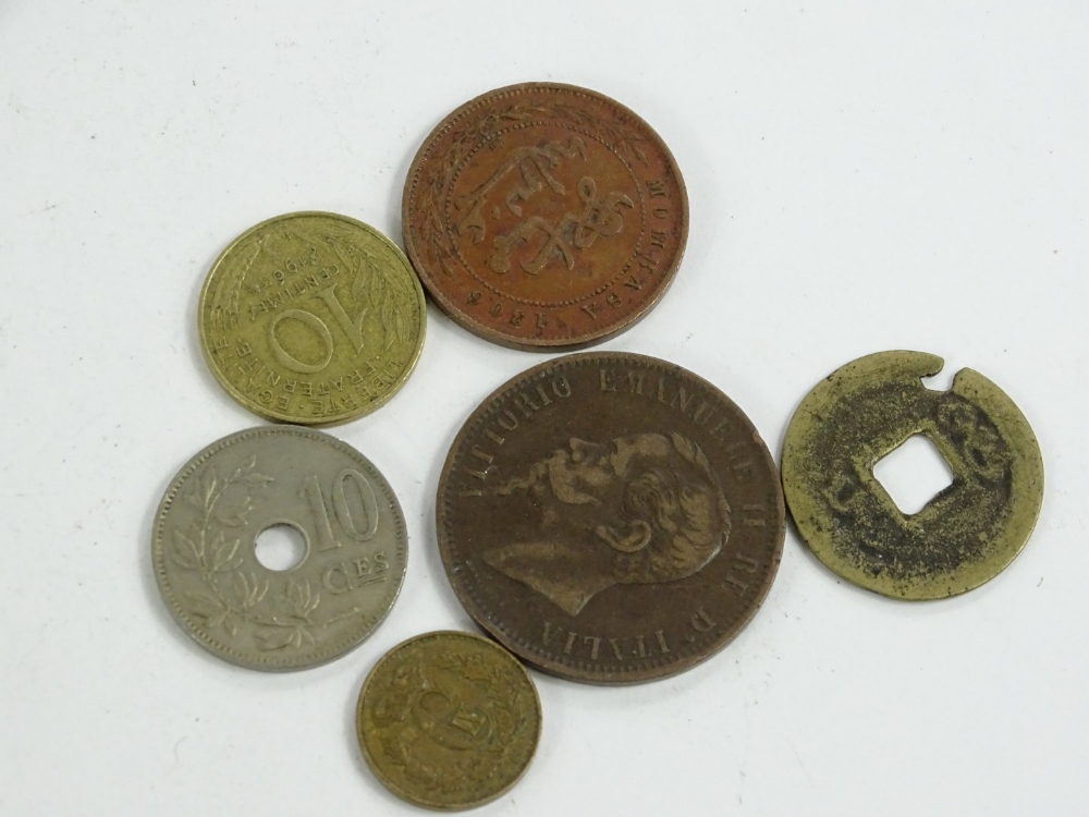 Various world used coins, 19thC and later, to include Ireland, Indian tokens, threepenny bits, - Image 2 of 3