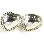 A pair of George V silver heart shaped bon bon dishes, Birmingham 1911, 3oz.