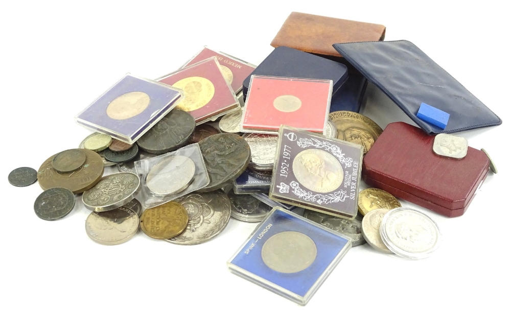 Various coins, some cased sets, etc., Festival of Britain 1851 proof crown, other commemorative