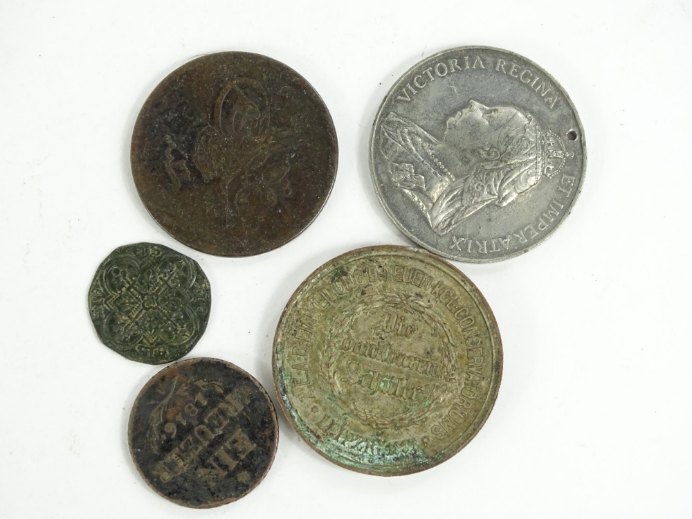 Coins, medallions, etc., 19thC and later, university medallion, various other coins, medallions, - Image 2 of 3