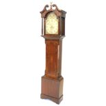 Thomas Marshall of Lincoln. A mid 19thC oak and mahogany cross banded long case clock, the arched