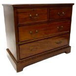 An Edwardian mahogany chest of drawers, the rectangular top with a moulded edge above two short