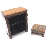 A small Edwardian mahogany side cabinet or bookcase, the rectangular top with a moulded edge above a