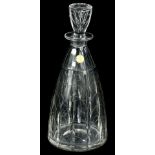 Withdrawn prior to sale by vendor. A John Walsh Walsh Kendall pattern crystal decanter and stopper