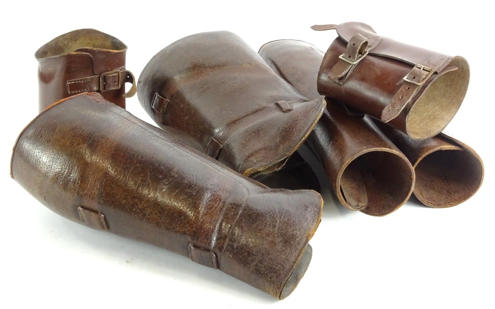 Various leather boot gaiters.