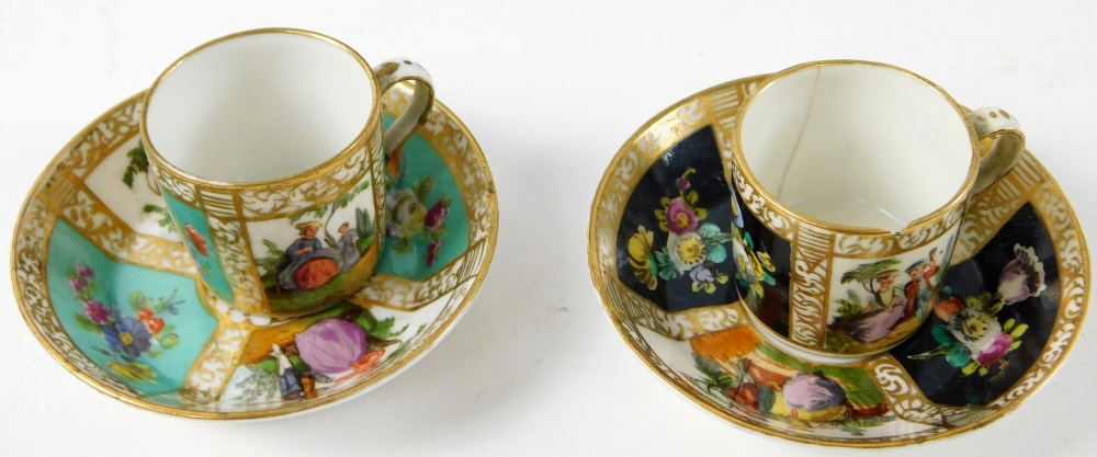 Various pottery effects, etc. a 19thC Gaudy Welsh jug 12cm H, Rhiems type miniature coffee cans - Image 5 of 7