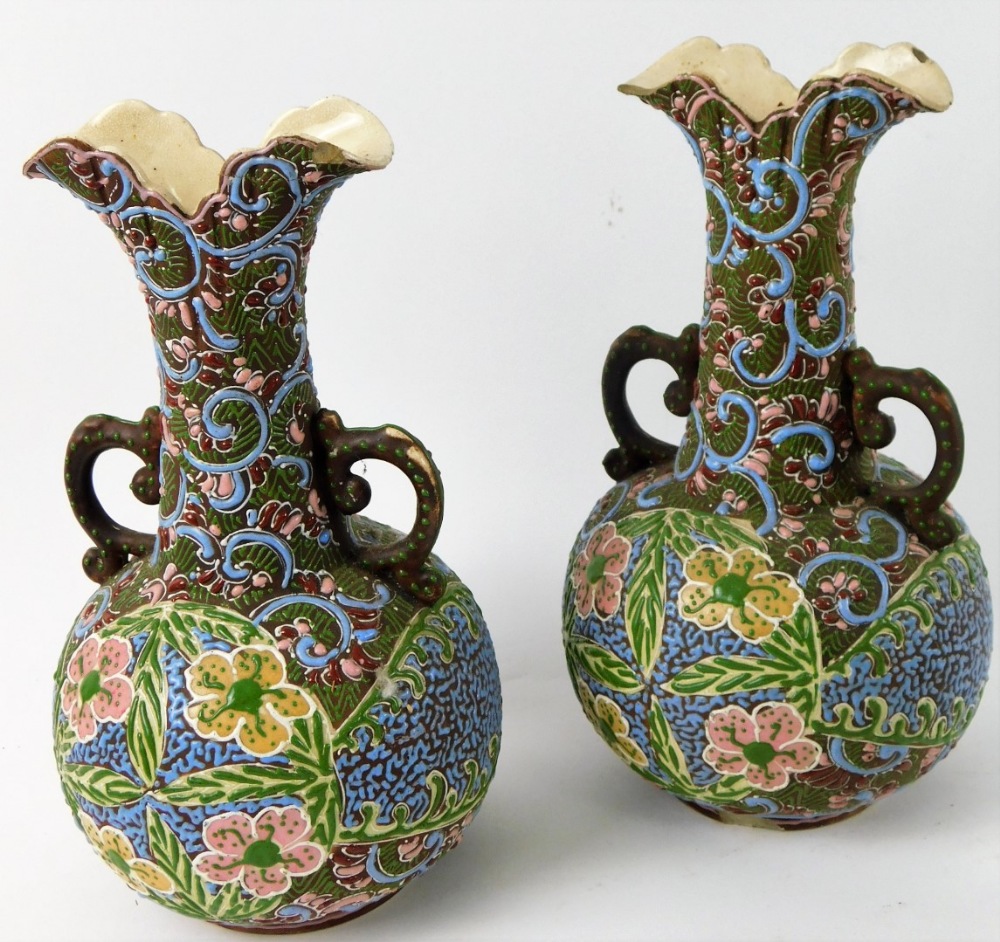 Various pottery effects, etc. a 19thC Gaudy Welsh jug 12cm H, Rhiems type miniature coffee cans - Image 4 of 7