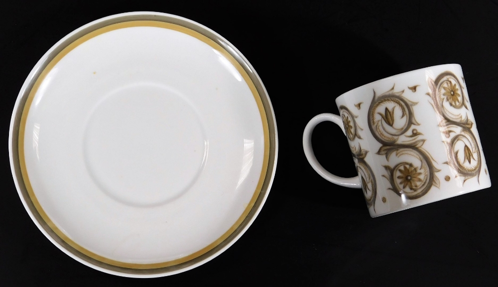 A Susie Cooper Venetian pattern part coffee service, comprising of six coffee cups and saucers, 14cm - Image 2 of 3