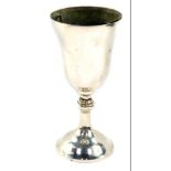 A Dutch early 20thC loaded silver goblet, the trumpet shaped bowl raised on a single knop stem and