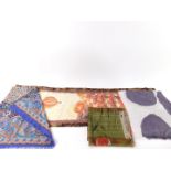 Two Liberty print wool scarves, 130cm x 126cm, and 134cm x 131cm, Jaeger modal scarf decorated