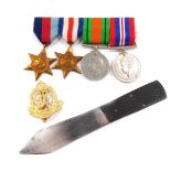A set of four WWII medals, comprising 1939-45 Star, France and German Star, Defence Medal, and