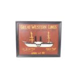 A wooden and plaster rectangular wall plaque, Great Western Lines, half block model of The Arabia