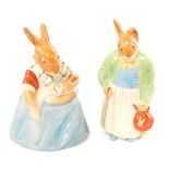 Two Royal Doulton Bunnykins figures, modelled as Farmer Bunnykin, 8304, and Mother Bunnykin, 8305,