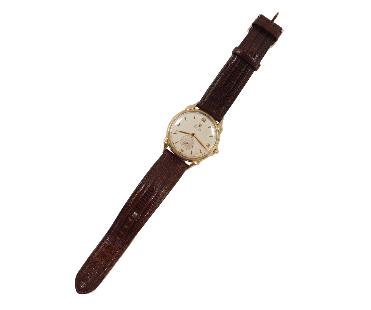A Rolex precision gentleman's 9ct gold cased wristwatch, circa 1950's, the dial bearing gold - Image 2 of 7
