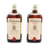 Two bottles of Ballantine's Scotch whisky, 1 litre.