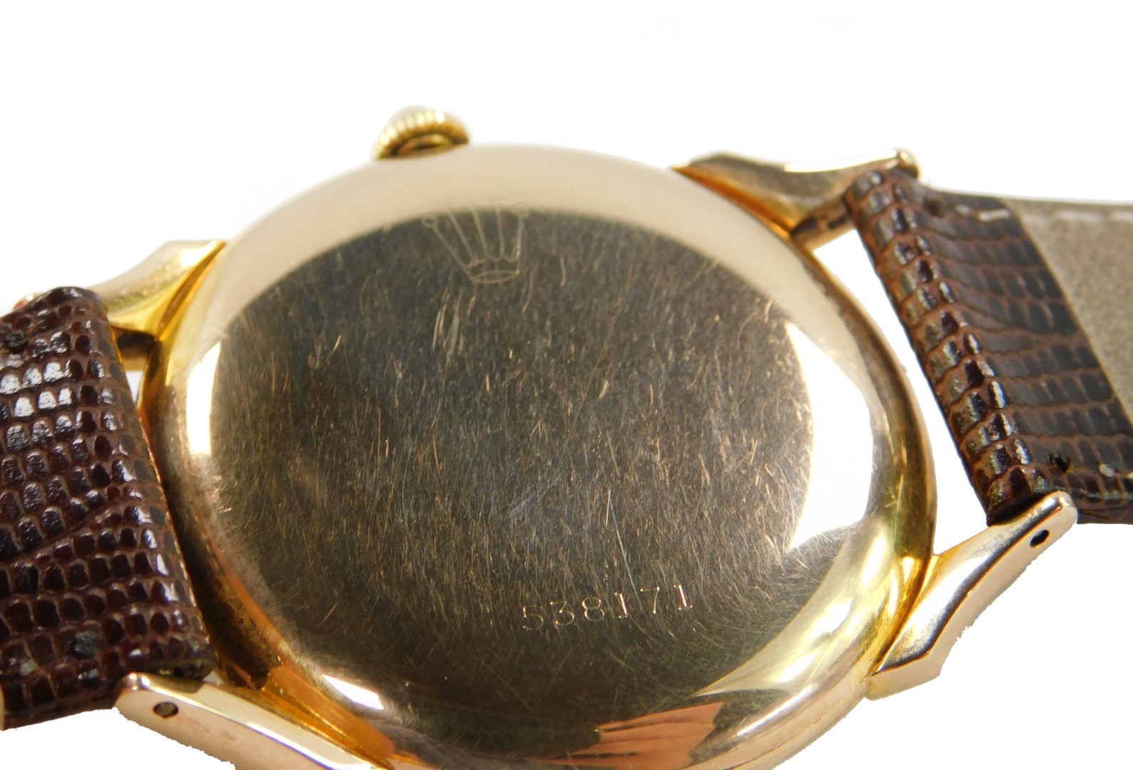 A Rolex precision gentleman's 9ct gold cased wristwatch, circa 1950's, the dial bearing gold - Image 4 of 7