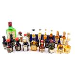 Miniature whisky, brandy and liqueur bottles, together with a 200ml Jamieson Irish whisky (a