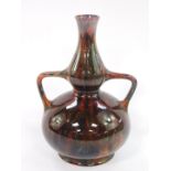 A Burmantofts Christopher Dresser design late 19thC pottery vase, of twin handled baluster form,