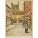 P Littlewood (British, 20thC). Quarter Jack, Wimborne, watercolour, monogrammed, titled verso,