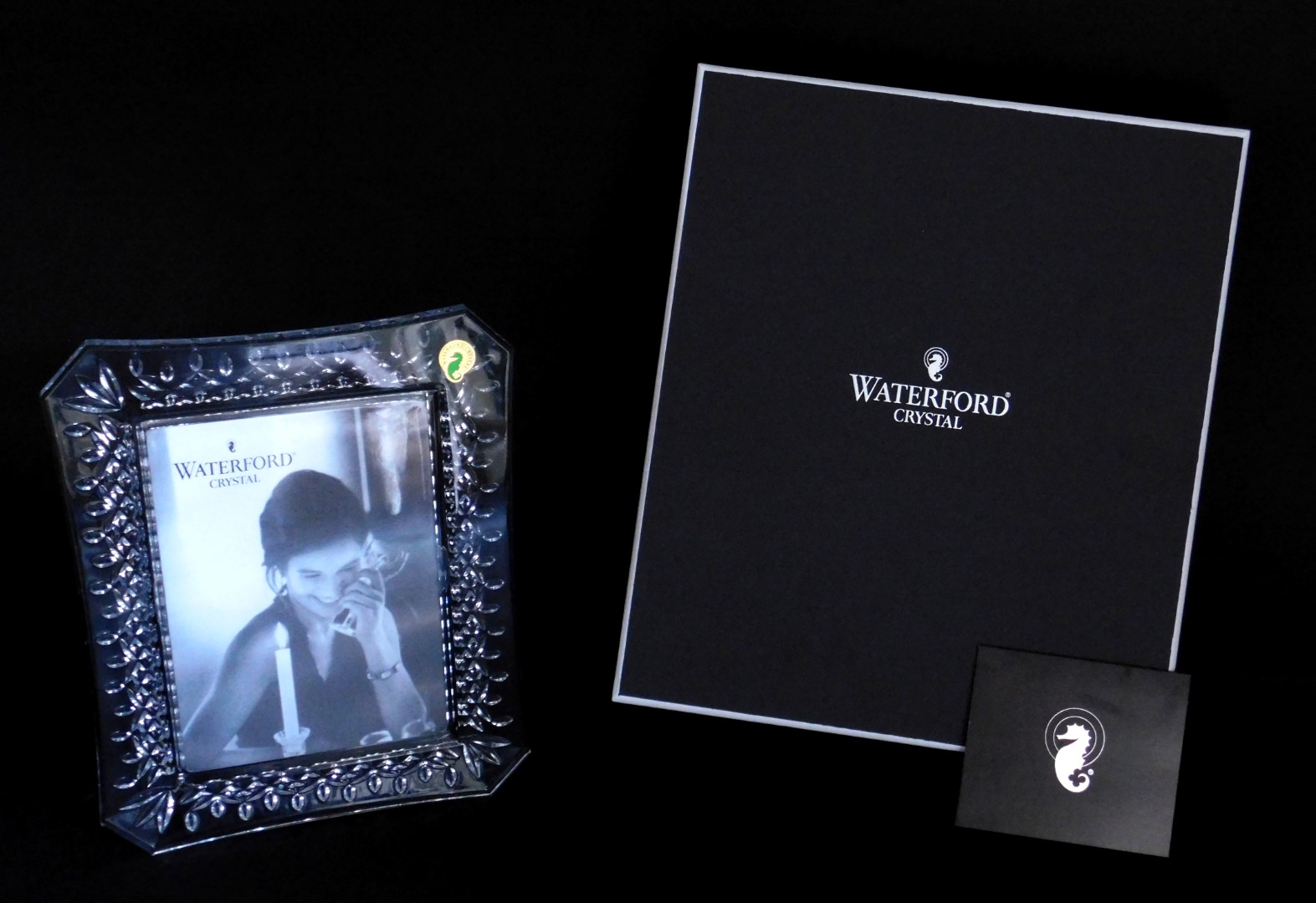A Waterford Crystal photograph frame, boxed with leaflet, 26cm H, 21cm W.