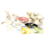 Maling floral lustre pottery, including vases, jugs, dishes, cups and saucers, etc. (qty)