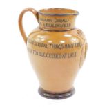 A Doulton Lambeth jug commemorating the Life of Benjamin Disraeli, Earl of Beaconsfield, born Dec