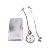 A gentleman's early 20thC pocket watch, open faced, key wind, enamel dial bearing Roman numerals,