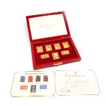 A Coronation issue silver gilt stamp ingot set, c1978, limited edition 2246/5000, boxed with