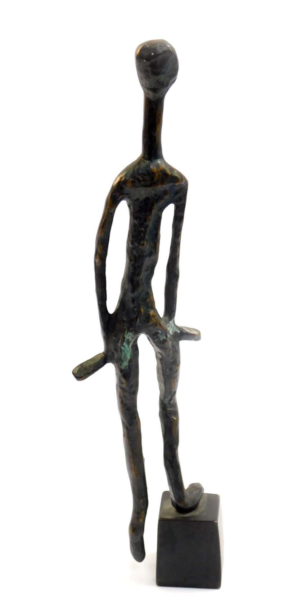 Stiig Kalsing (Danish, b1945). Standing figure, raised on a square base, bronze, signed, 29cm H. - Image 2 of 3