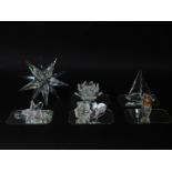 A Swarovski Star candle holder, flower candle holder, rose (boxed), orchid (boxed), etc.