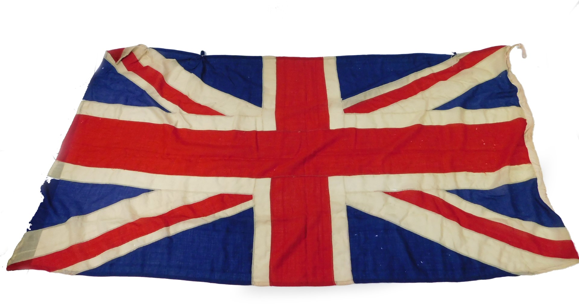 A Union Jack flag, 256cm x 136cm.