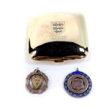 A George V silver gilt and enamel football medallion, P-Boro & Dist Thursday Challenge Cup,