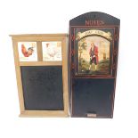 Two decorative chalk boards, one titled Notes, above a print entitled Golf Club, 60.5cm H, the other