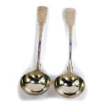 A pair of George III silver cream ladles, Richard Crossley, London 1792, 4.48oz.