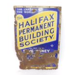 An enamel tin sign for The Halifax Permanent Building Society, The Largest In The World, 68cm H,