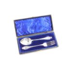A Victorian silver Diamond Jubilee commemorative spoon and fork, cased, Florence Warden, Chester