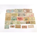 German Inter-War banknotes, including town notes for Cuxhaven, Kitzingen and Bielefeld,