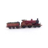 A kit built OO gauge London Midland & Scottish Railway locomotive, red livery, 10192, 4-4-0.