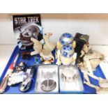 Assorted unboxed Star Wars figures, together with two Star Trek Spaceships. (qty)