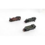 A kit built OO gauge locomotive, LMS red livery, 0-6-4, 15307, GWR locomotive, green livery, 2-6-