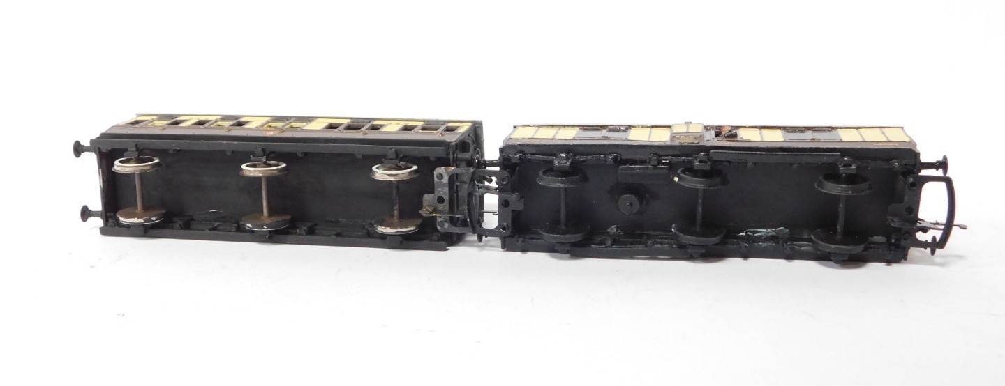Two kit built OO gauge coaches, comprising an LMS brown livery 1st and Luggage Class coach and a GWR - Image 2 of 2